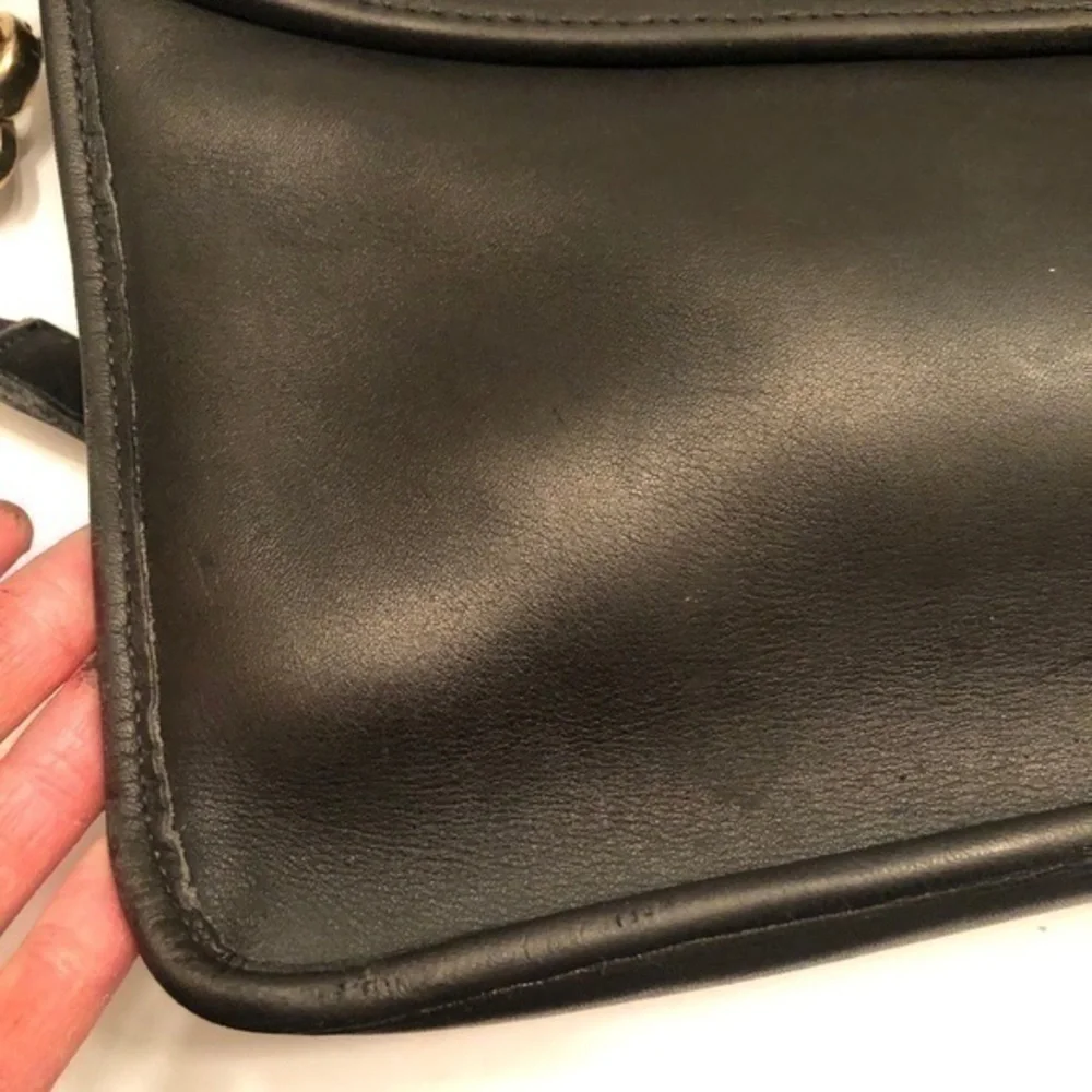 Coach vintage black leather briefcase laptop bag
